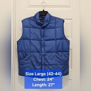 Lands' End Royal Blue Insulated Vest, GUC, Size Large (42-44)